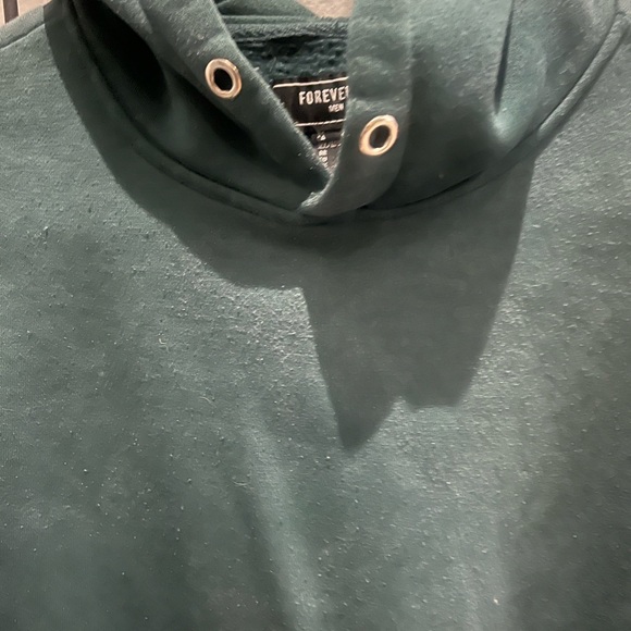 Forever 21 men green hoodie with front pocket large sweatshirt - Picture 3 of 3